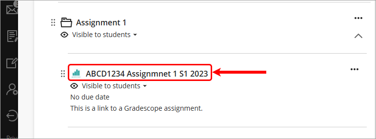 Gradescope submission link circled