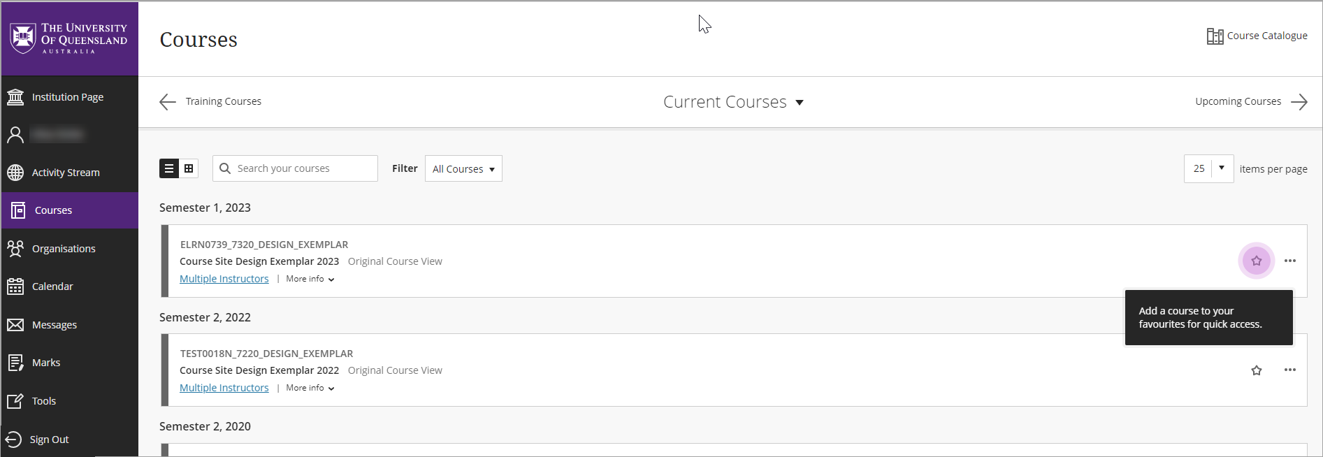 course page second tip