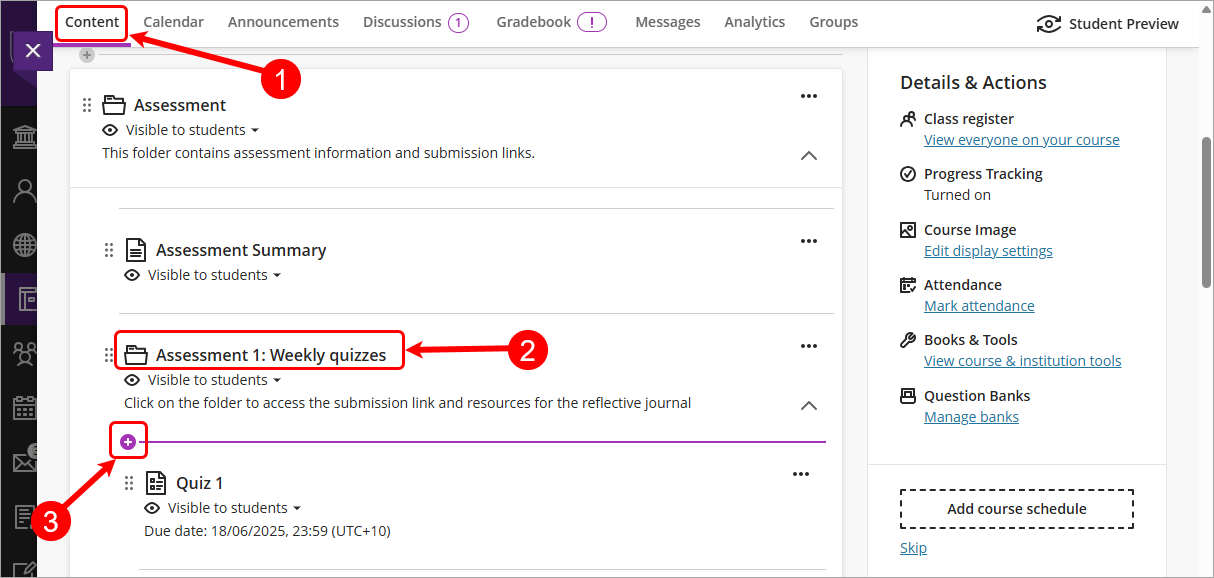 Steps 1 - 3 circled