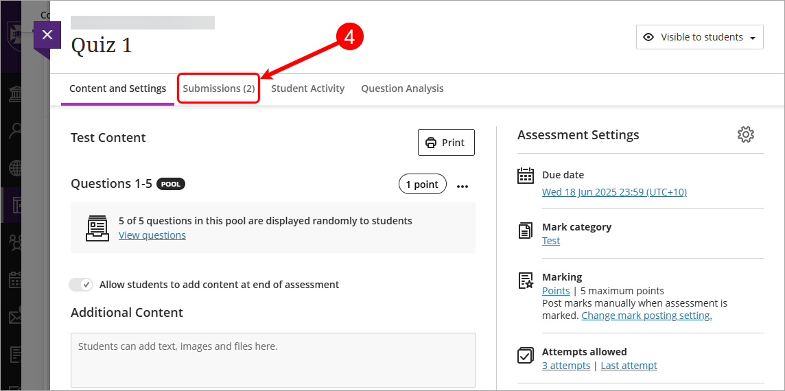 Submissions circled