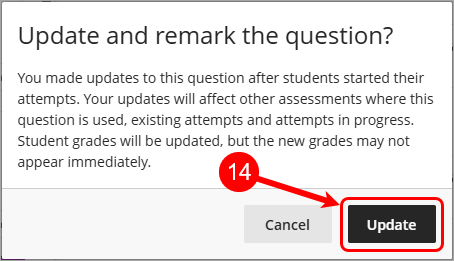 Update button circled