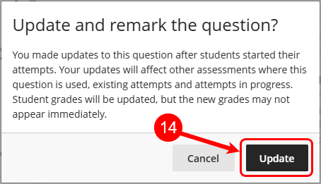 Update button circled
