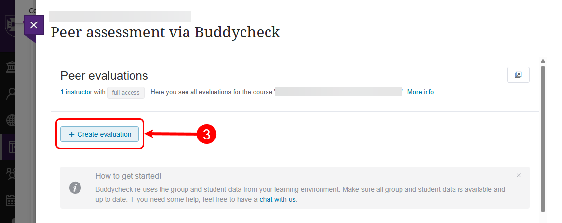 Create evaluation button circled