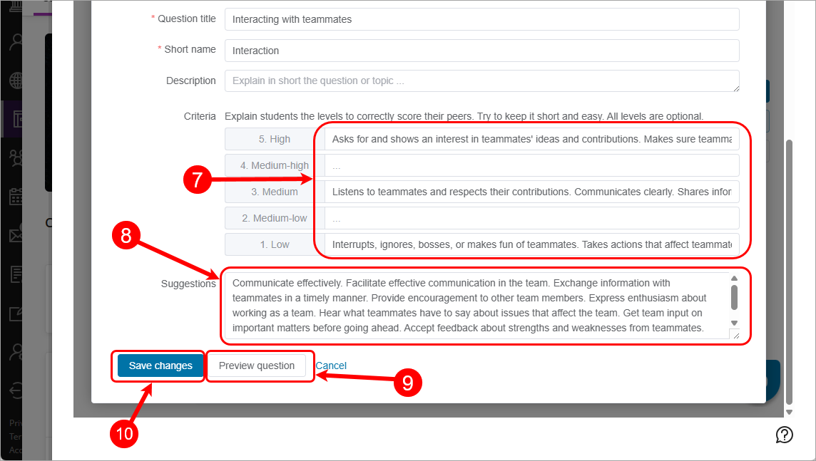 Steps 7 - 10 circled
