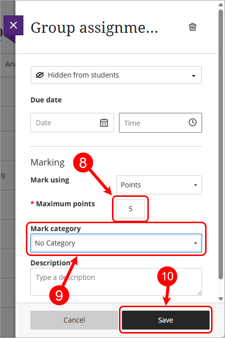 Steps 8 - 10 circled