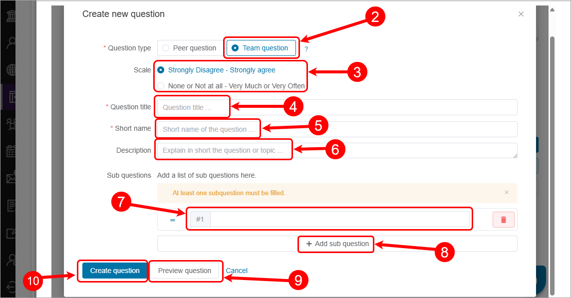 Steps 2 - 10 circled