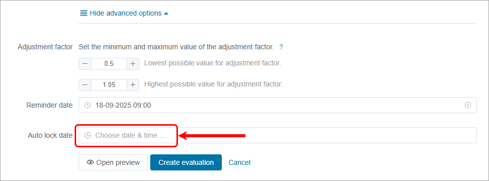 Auto lock date circled