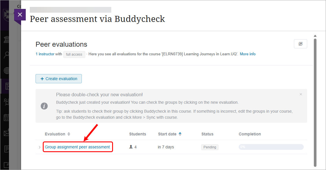 Peer assessment circled