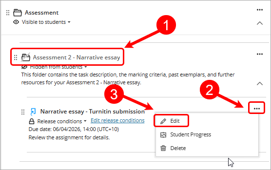 click on the 3 dots and select edit