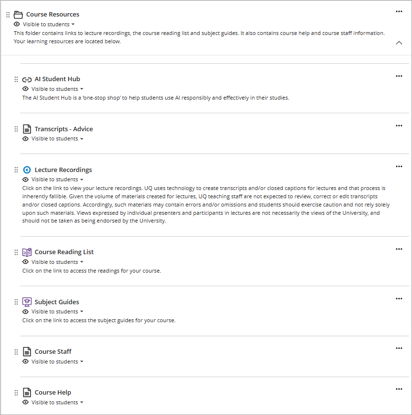 course resources