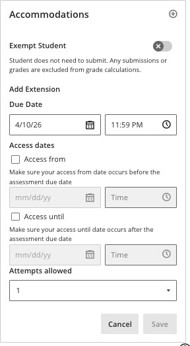 Accommodations updated