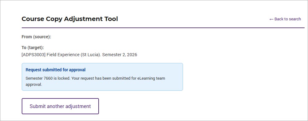 Confirmation message