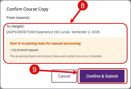 Steps 8 & 9 circled