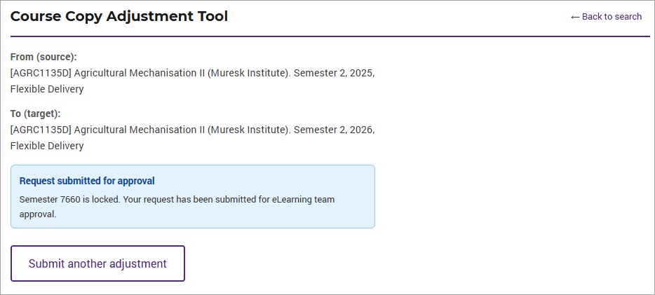 Confirmation message