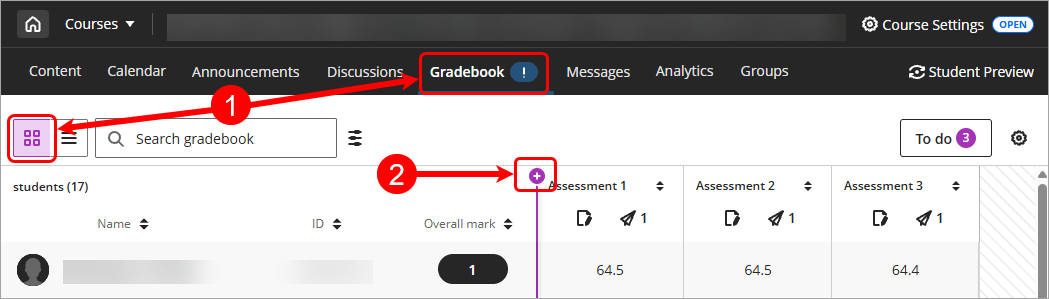 Steps 1 & 2 circled