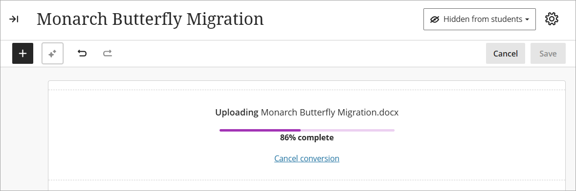 file conversion in progress
