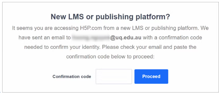 Confirmation code window