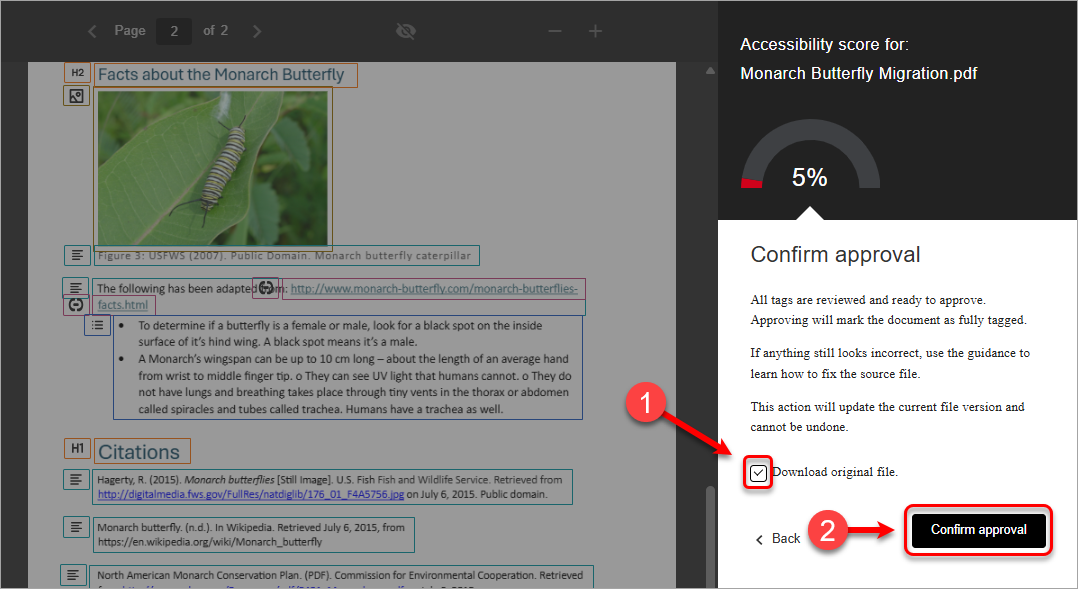 confirm approval button highlighted
