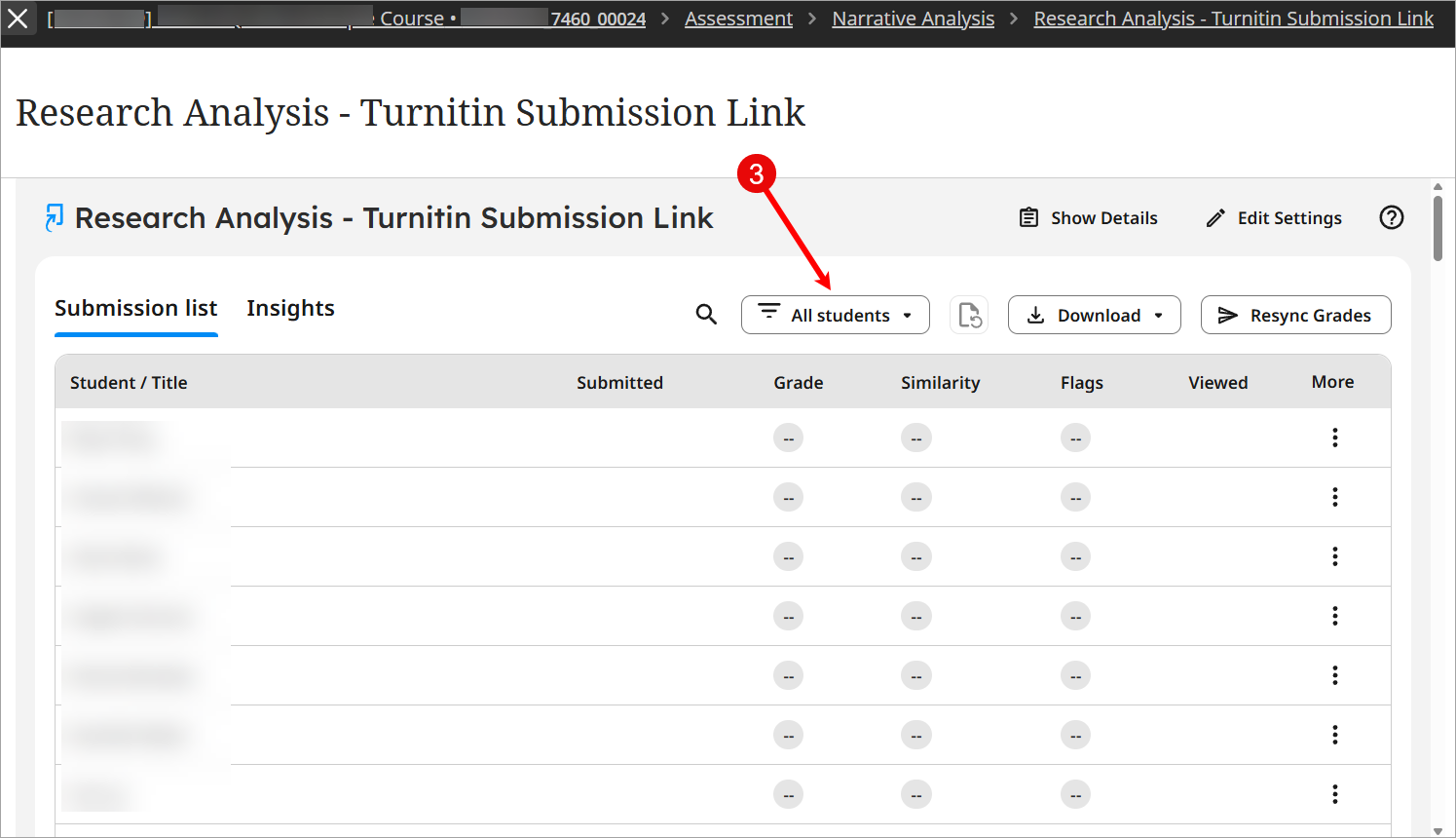 screenshot of Filter functionality