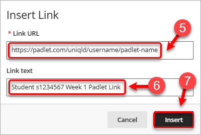 Copy and paste Padlet url