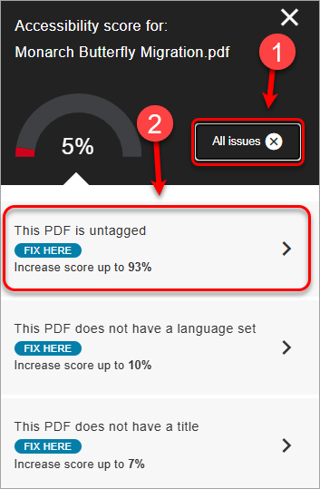 This PDF is untagged is highlighted