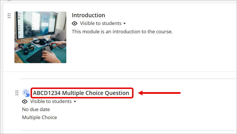 click on link of item