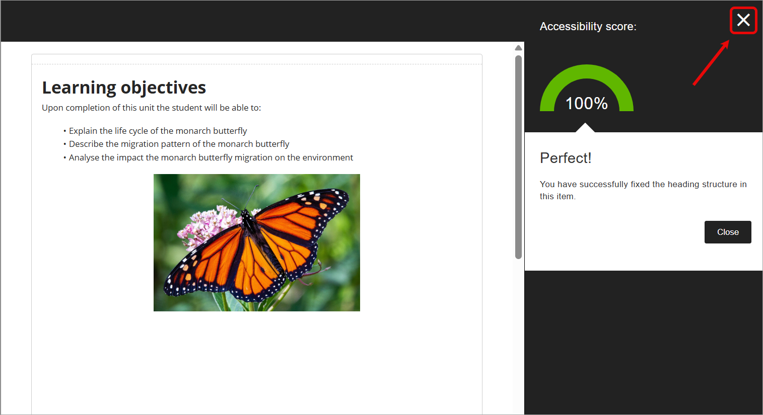 accessibility score improved