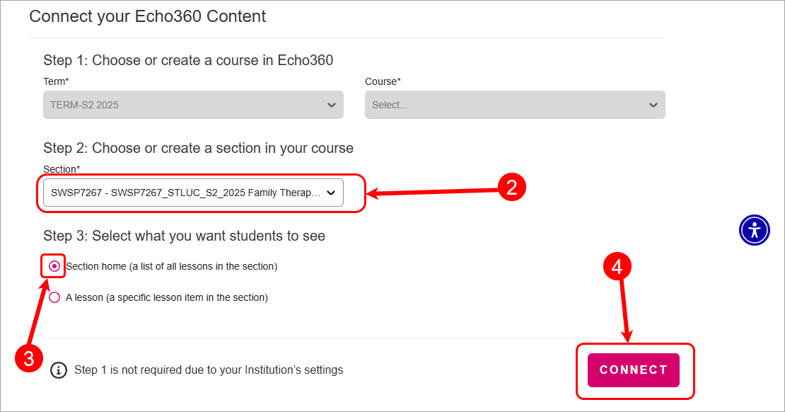 Steps 2 - 4 circled