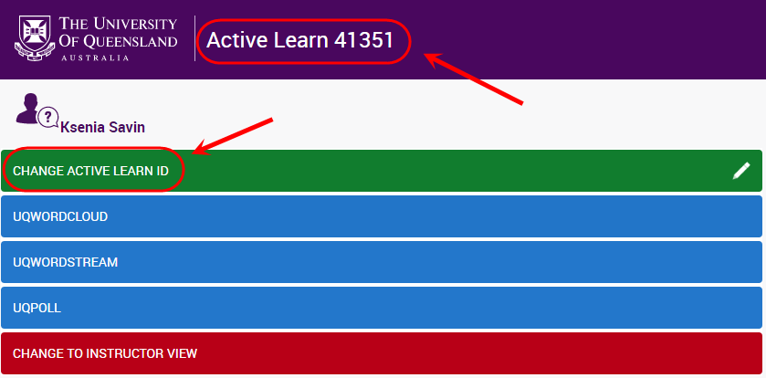 click on change active lean id 