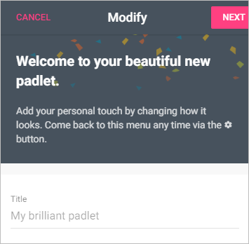 The modify sidebar is shown