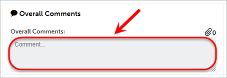 Overall comment text box circled