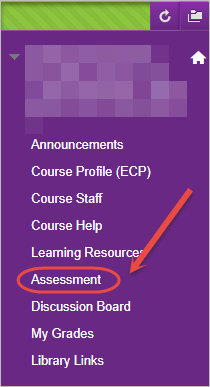 assessment tab highlghted