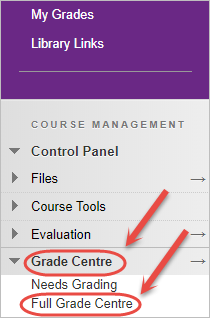 grade centre and full grade centre