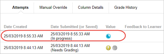 additional attempt row appeared