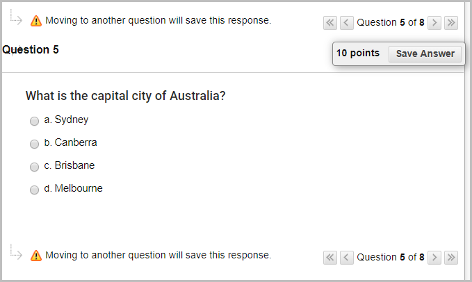 multiple choice question, what is the capital city of australia? answer: sydney, canberra, brisbane, melbourne
