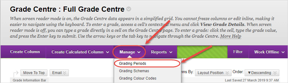 manage grading periods