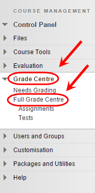 access grade centre