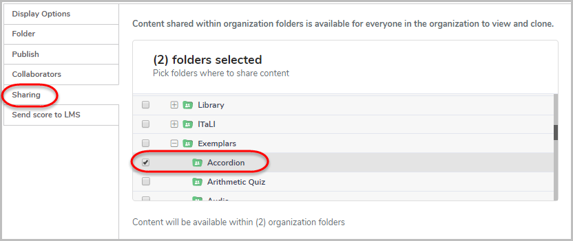 share in exemplar folder