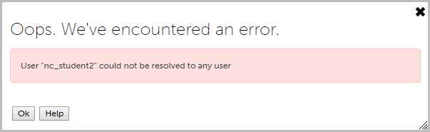 error message of student being unable to be added due to not having an eportfolio account