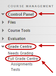 access full grade centre