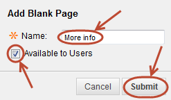 Add blank page required fields circled
