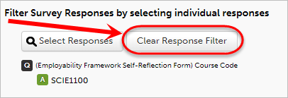 Clear response filter button circled.