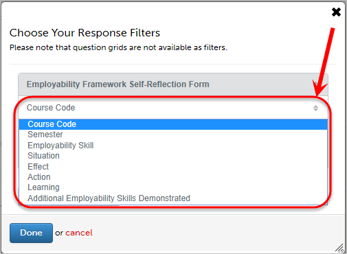 Second drop-down list circled.