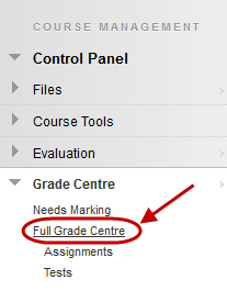 click on full grade centre