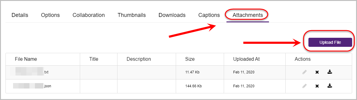 attachments tab selected, upload file button selected