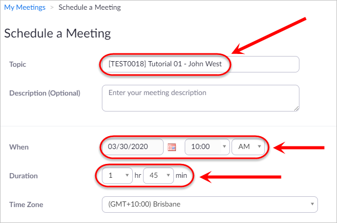 meeting settings