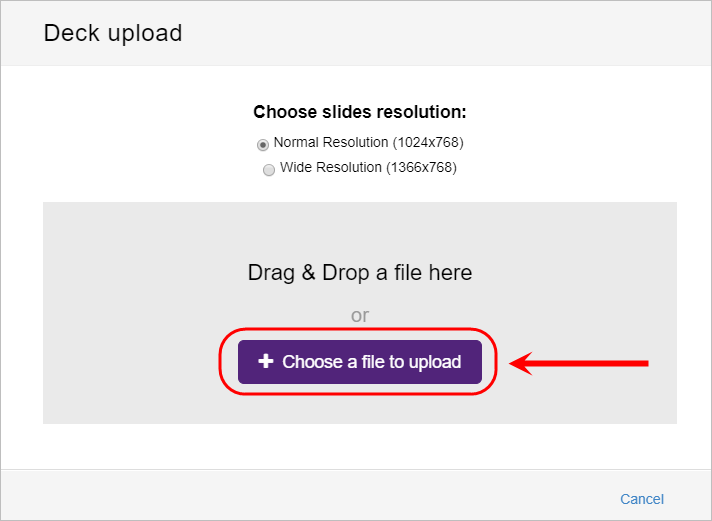 choose a file to upload button