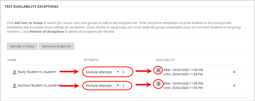 availability settings