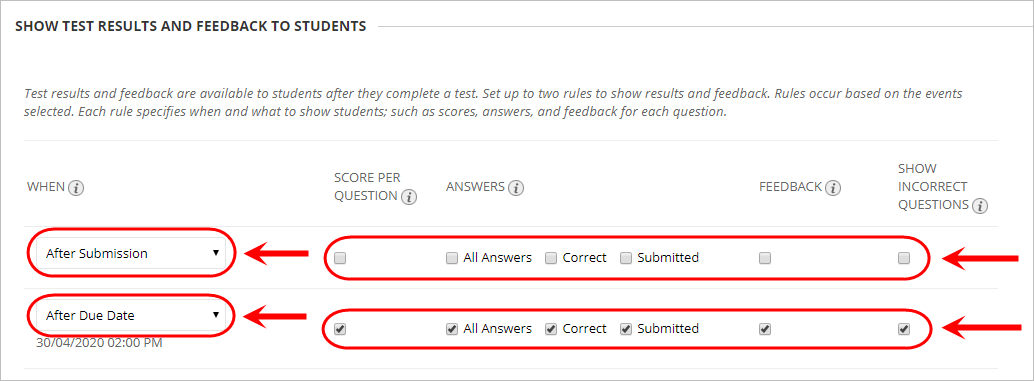 updating student feedback