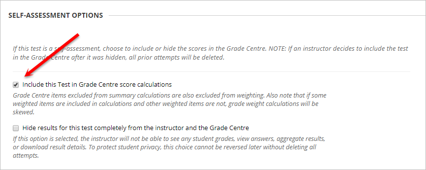 Self assessment options with both check boxes circled